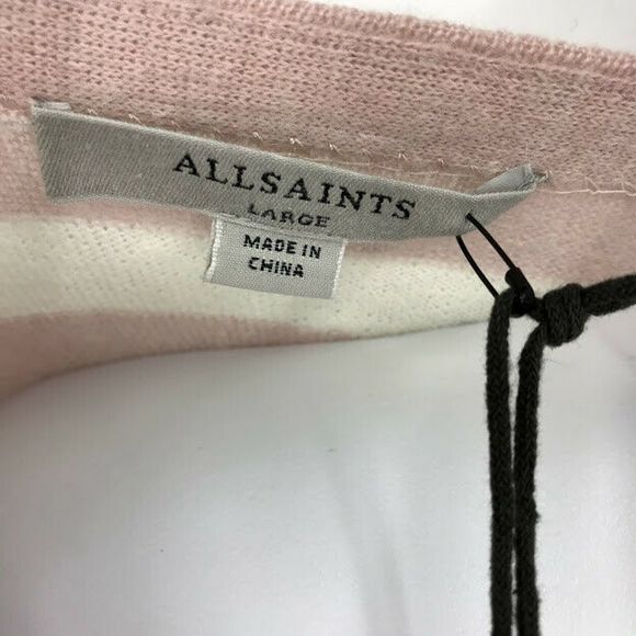 AllSaints Sweater L Cassia Stripe Boat Neck Wool - Picture 9 of 12
